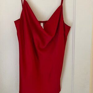 Red Cowl Neck Blouse
